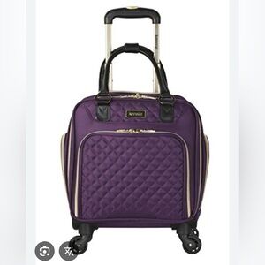 Kensie Deep Purple Quilted Under Seat Carry-on Travel Bag with Gold Accents